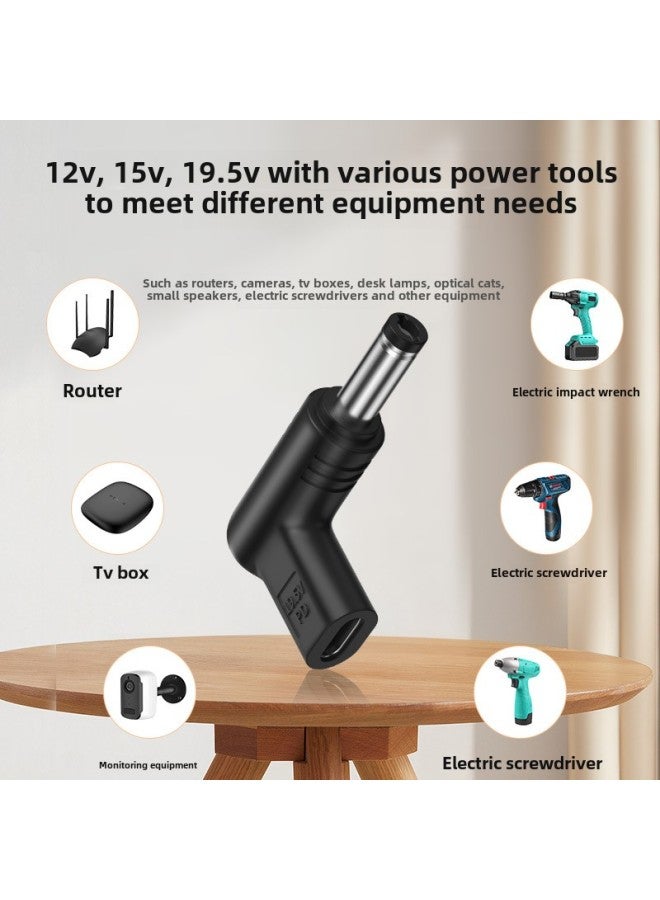 رأس تحويل شحن الكمبيوتر المحمول من النوع C أنثى إلى رأس تيار مستمر PD9V/12V/15V/20V من النوع C إلى تيار مستمر 5521-اللون: C الأم إلى 4017 (12 فولت) - Image 2