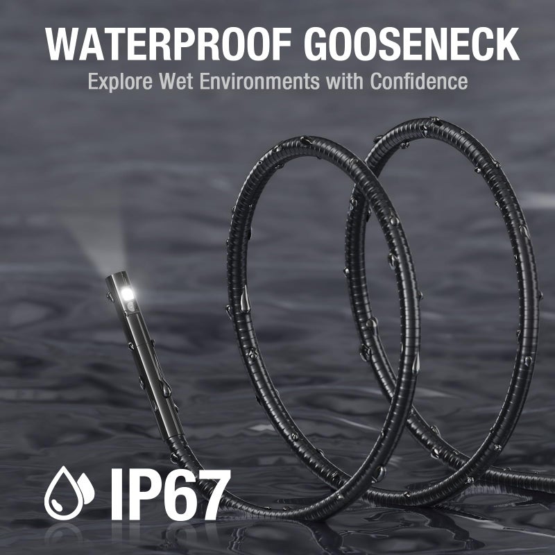 Teslong Inspection Camera, Dual Lens Borescope Camera with Light, NTS300 5" IPS Industrial Endoscope, 1080P Waterproof Flexible Mechanic Fiber Optic Snake Scope Cam for Wall Automotive Engine (3.3FT) - Image 5