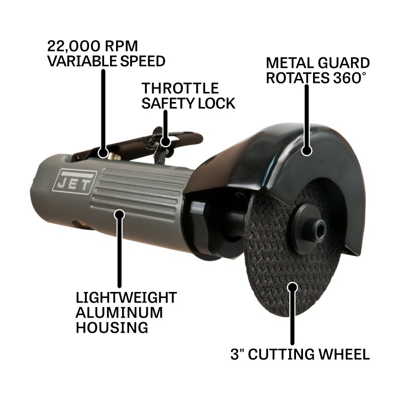 JET 3-Inch Pneumatic Cut-Off Tool, 22000 RPM (Model JAT-930) - Image 2