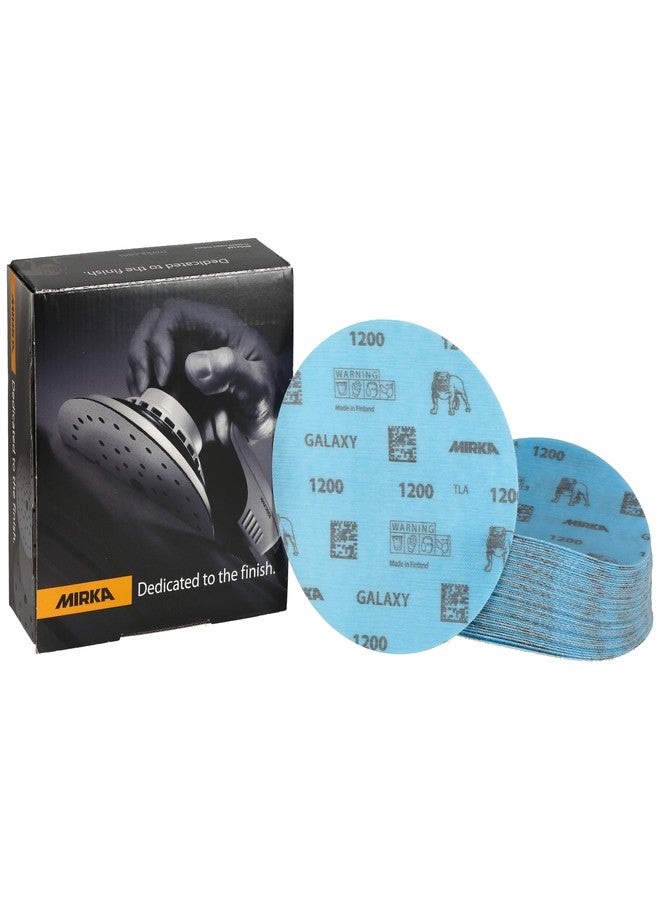 Mirka GalaxySandpaper 6 inch (150mm) - Grit 1200, 50 Discs/Pack - Hook & Loop - Premium Abrasive for Epoxy Resin, Wood, Metal - Non-Clogging, Self-Sharpening Technology - Ideal for Power Sanders - Image 1