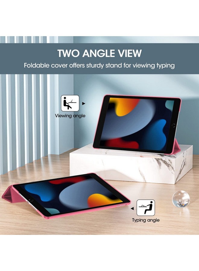 بروكاس حافظة ProCase لجهاز iPad الجيل التاسع/ الثامن/ السابع مقاس 10.2 بوصة، حافظة iPad 10.2 2021/2020/2019، غطاء ذكي رفيع مع غطاء خلفي صلب شفاف، يدعم Touch ID، خاصية الإيقاظ/السكون التلقائي - وردي بطيخ - Image 4