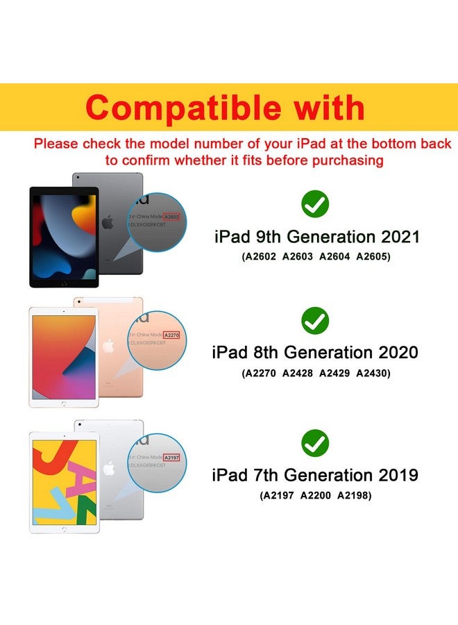 بروكاس حافظة ProCase لجهاز iPad الجيل التاسع/ الثامن/ السابع مقاس 10.2 بوصة، حافظة iPad 10.2 2021/2020/2019، غطاء ذكي رفيع مع غطاء خلفي صلب شفاف، يدعم Touch ID، خاصية الإيقاظ/السكون التلقائي - وردي بطيخ - Image 1