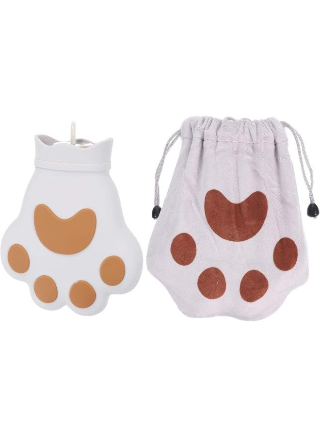 klarako 250ML Hot Water Bottle Cat Paw Shaped Silicone Hot Water Bag Hand Warmer Water Bag for Neck Shoulders Feet Warmer Menstrual Cramps Hot Cold Therapy - Image 4