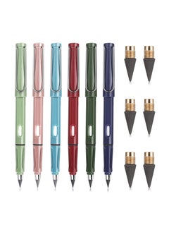 KASTWAVE 6 Sets Inkless Magic Pencil, Unlimited Writing Pencil, Everlasting Pencil Eternal, with Eraser Tree-Friendly Cute Forever Pencil, for Writing Drawing with Extra 6 Eraser & 6 Replaceable Nibs  - Image 3
