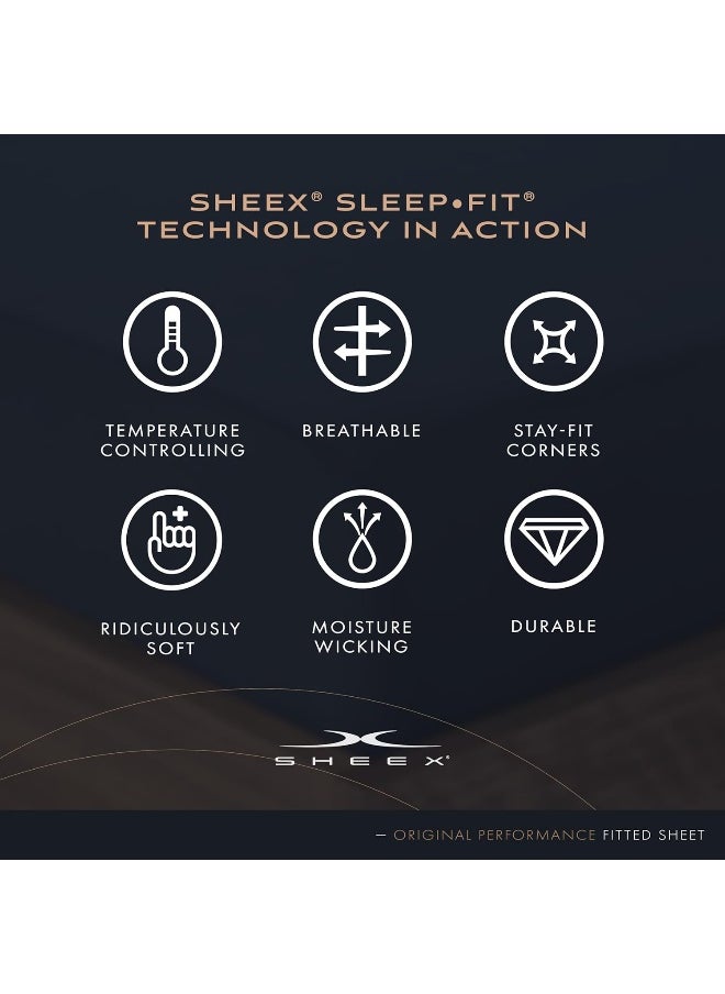 Generic SHEEX - Original Performance Fitted Sheet, 1 (One) Fitted Sheet ONLY, Ultra-Soft Fabric Transfers Body Heat and Breathes Better Than Traditional Cotton Queen Blue  - Image 2