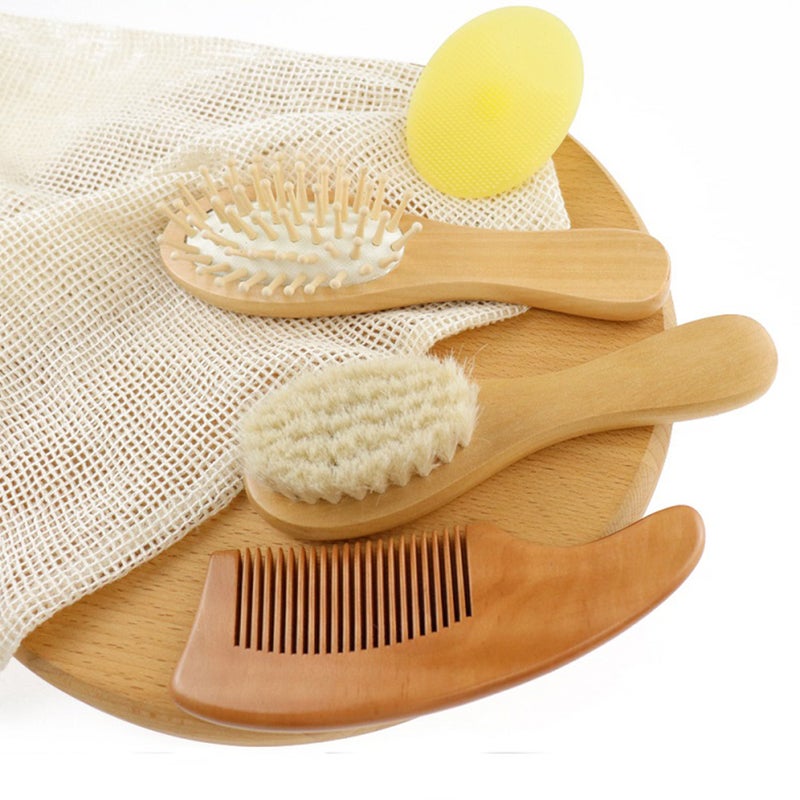 1 Set of Kids Bathing Supple Wool Shower for Kids Portable Comb - Image 1