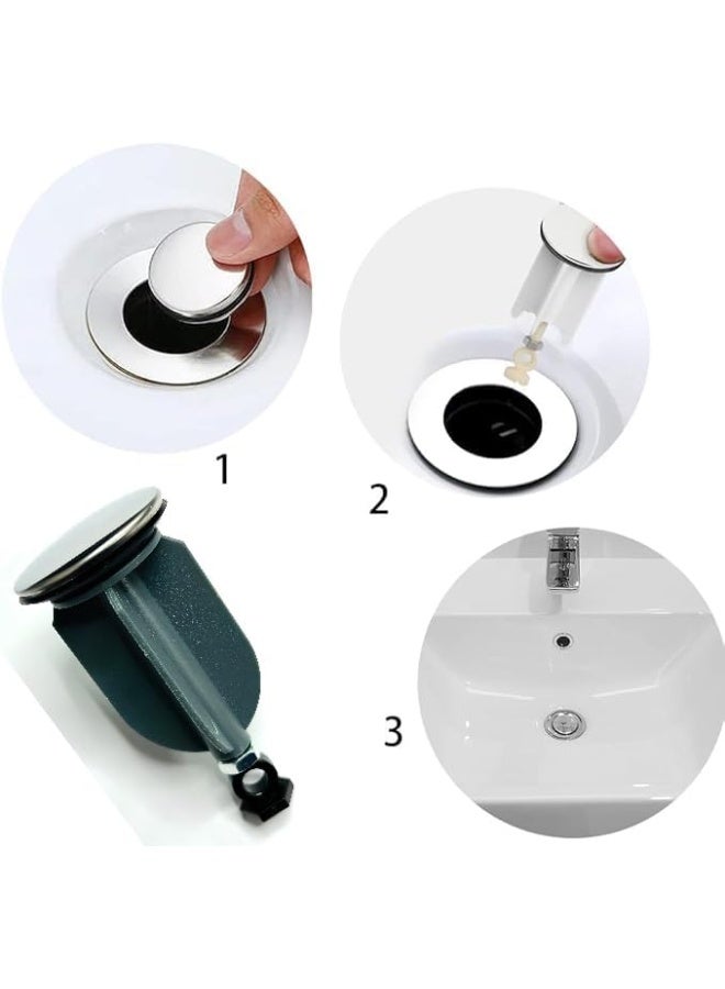 Biella Adjustable Pop-Up Sink Plug - Grey - Image 3