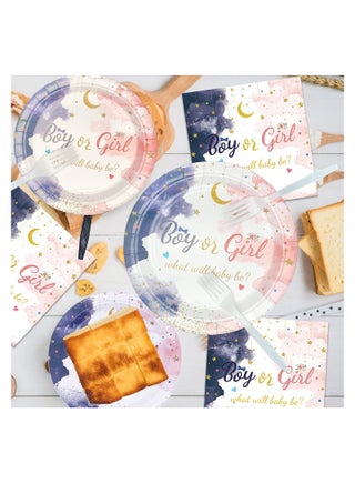 Gender Reveal Party Supplies Serves, 96 Pcs Blue Pink Boy or Girl Gender Reveal Plates and Napkins for Baby Gender Reveal Party Decoration Supplies - pzsku/Z95080751C3EB8FA1010EZ/45/_/1722014289/aa91ef8e-0073-484f-88d5-5a14db7522b9