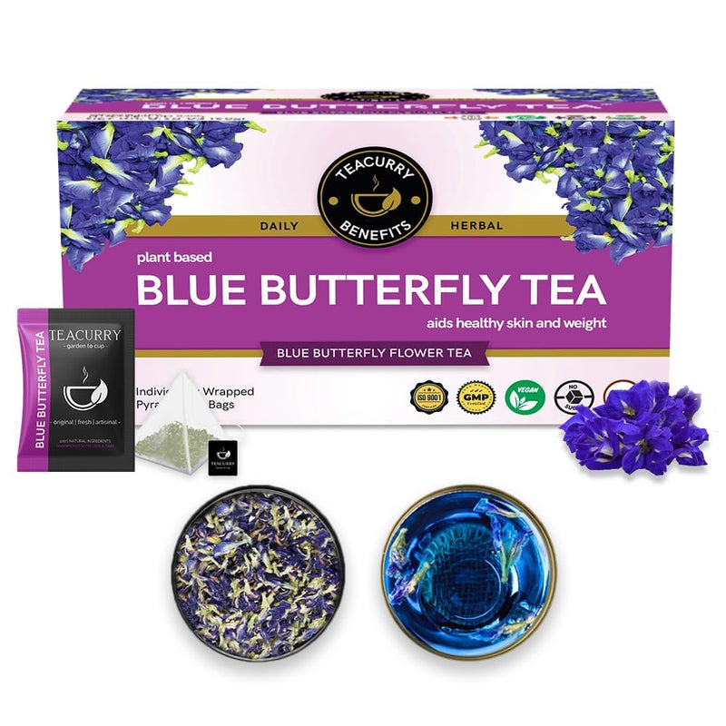TEACURRY Blue Butterfly Tea (30 Te Bags) - Helps in Skin Glow, Hair Growth, Eyesight, Mood Enhance - Image 2