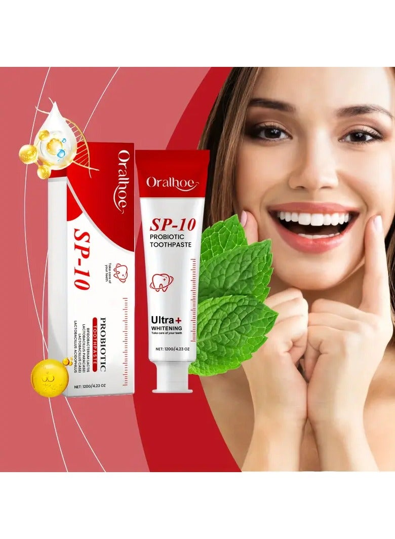 ORALHOE Sp-10 Fresh Breath Toothpaste, Sp-10 Toothpaste Whitening, Sp-10 Whitening Toothpaste, Sp-10 Probiotic Toothpaste for Whitening, Stain-Removing Probiotic Toothpaste, Fresh Breath Toothpaste - Image 2