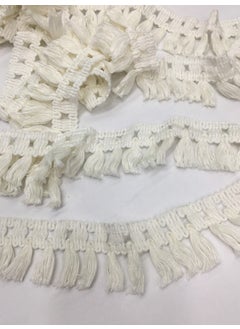 Karan Tuhafiye Karan Haberdashery Cotton Tassel Thick Strip White (Off White) 3 Meters  - Image 3