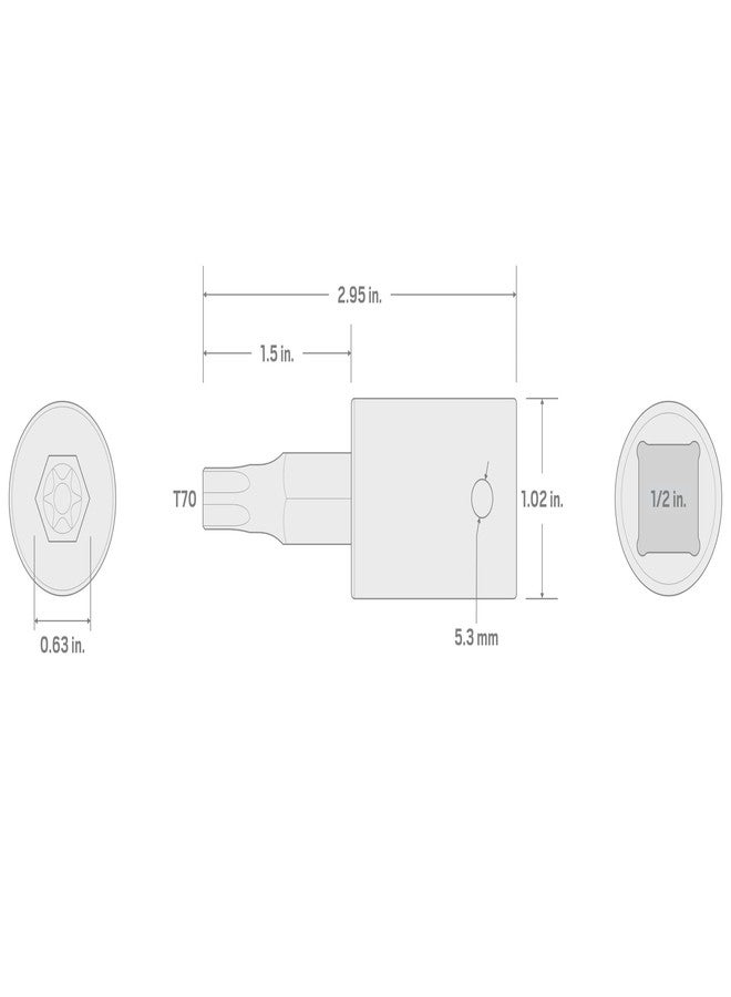 TEKTON 1/2 Inch Drive x T70 Torx Impact Bit Socket | SIB24270 - Image 4