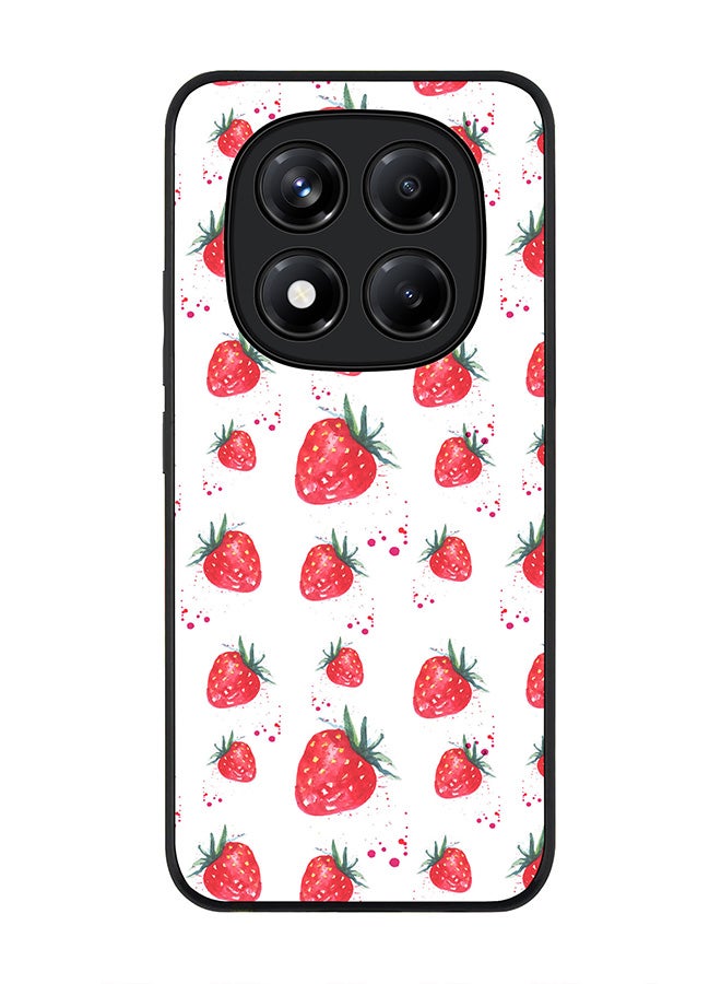 Stylizedd For Xiaomi Redmi Note 14 Pro 5G / X7 5G Case,Slim fit Camera Protection, Shockproof Thin Phone cover  - Dripping Strawberries - Image 1