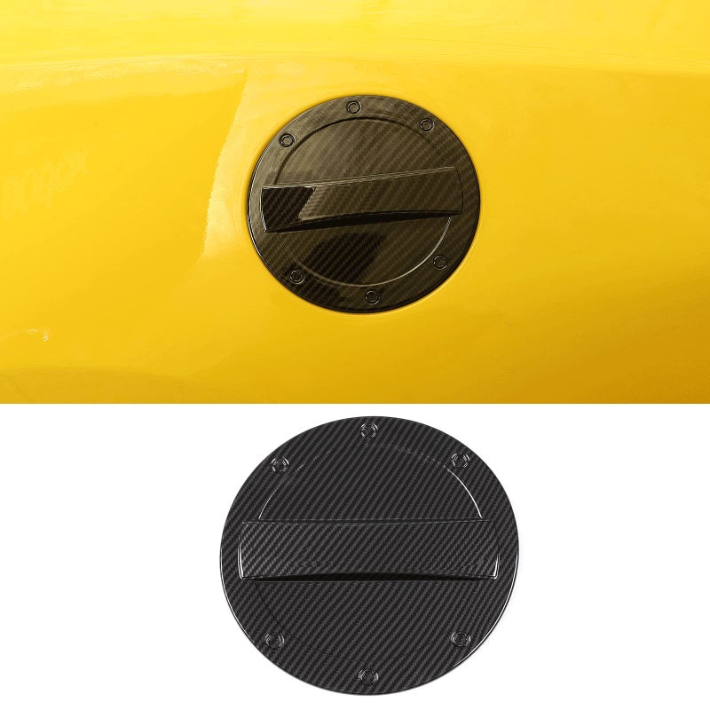 Hoolcar Gas Cap Fuel Filler Door Gas Tank Cap Trim Cover for 20172022 Chevrolet Camaro Carbon Fiber
