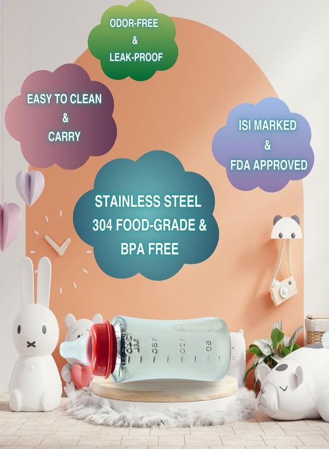 VOIK Vega AKA Stainless Steel Feeding Bottle | 304 Food-Grade Steel | BPA-Free | Leak Proof | Eco-Friendly Baby Bottle (240 Ml) (Red) - Image 5