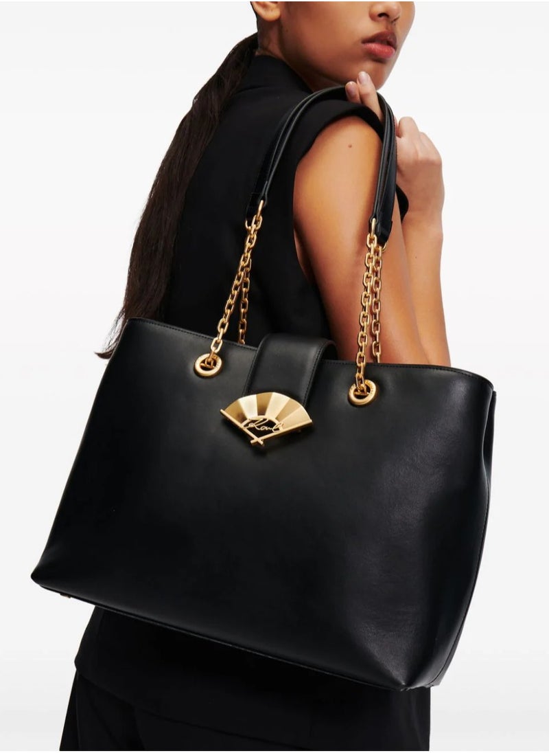 Karl Lagerfeld Paris - Karl Lagerfeld Paris Signature Fan leather tote bag - Image 1