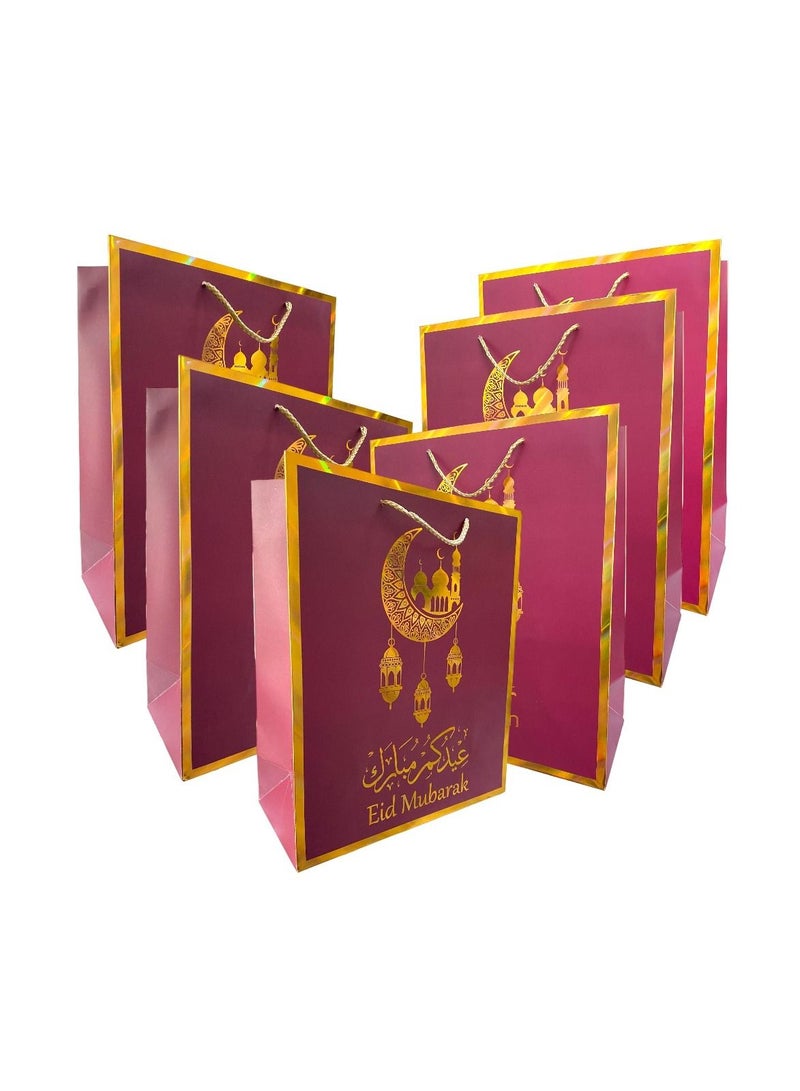 Highland 6 Piece Eid Mubarak Gift Bags for Eid Party Decorations - Image 1