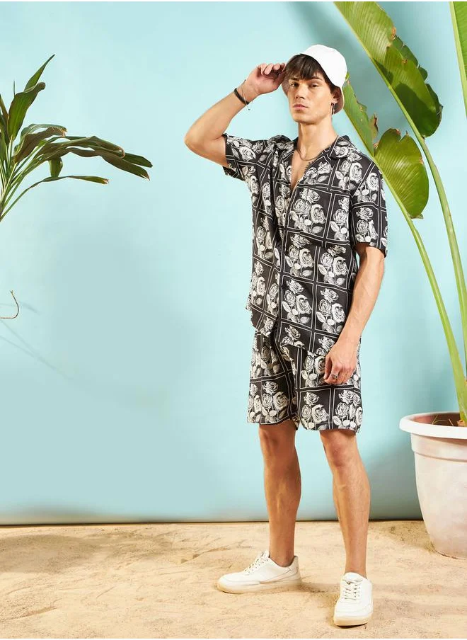 Mascln Sassafras Floral Print Relaxed Fit Shirt and Shorts Co-Ords