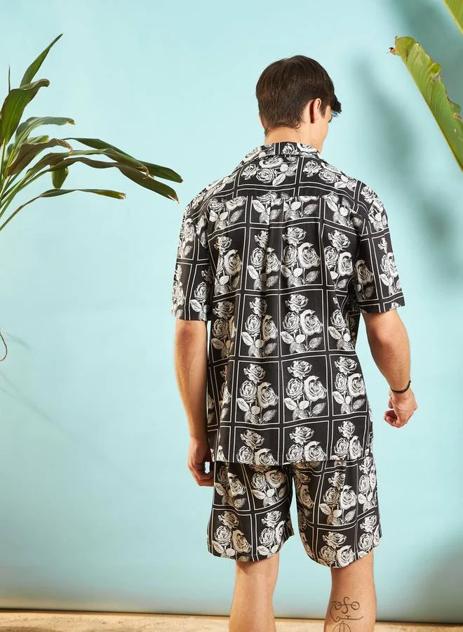 Mascln Sassafras Floral Print Relaxed Fit Shirt and Shorts Co-Ords
