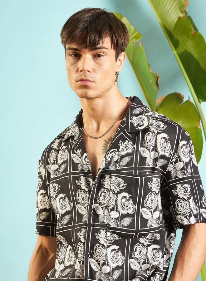 Mascln Sassafras Floral Print Relaxed Fit Shirt and Shorts Co-Ords
