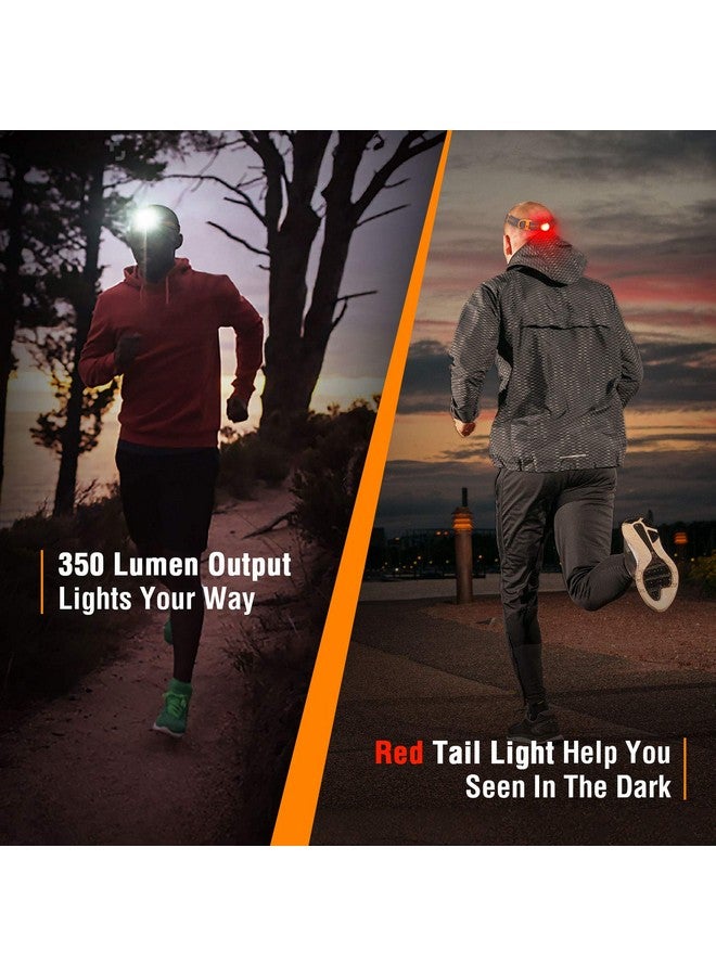 إيفربايت مصباح أمامي قابل لإعادة الشحن من EverBrite - مصباح أمامي بقوة 350 لومن مع ضوء أحمر/أخضر وضوء خلفي، 7 أوضاع إضاءة مع وظيفة الذاكرة، مثالي للجري على الطرق الوعرة والتخييم والمشي لمسافات طويلة - Image 2