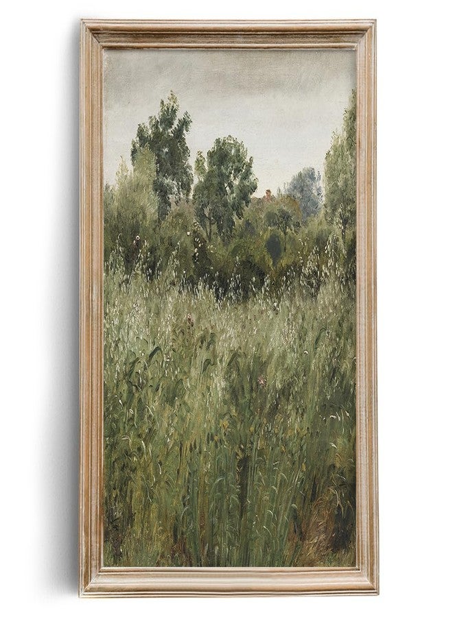 YUMKNOW Rustic Farmhouse Wall Art Decor - 24x36 Large Unframed Rolled Canvas - Boho Landscape Picture - Spring Summer Cottagecore Nature - French Country Kitchen Print Poster - Green Meadow Tree Oil Painting - Image 4