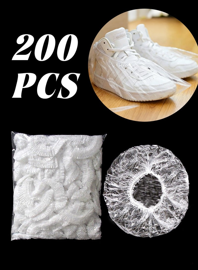 200 غطاء حذاء للتصرف مرة واحدة, شفاف, مناسب للأطفال والستات (مناسب للأحذية طولها أقل من 32 سم) - Image 1