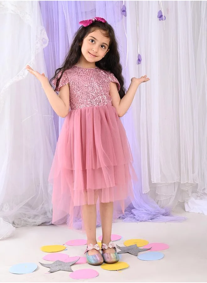 ليلك Pink Girls Wear Dresses