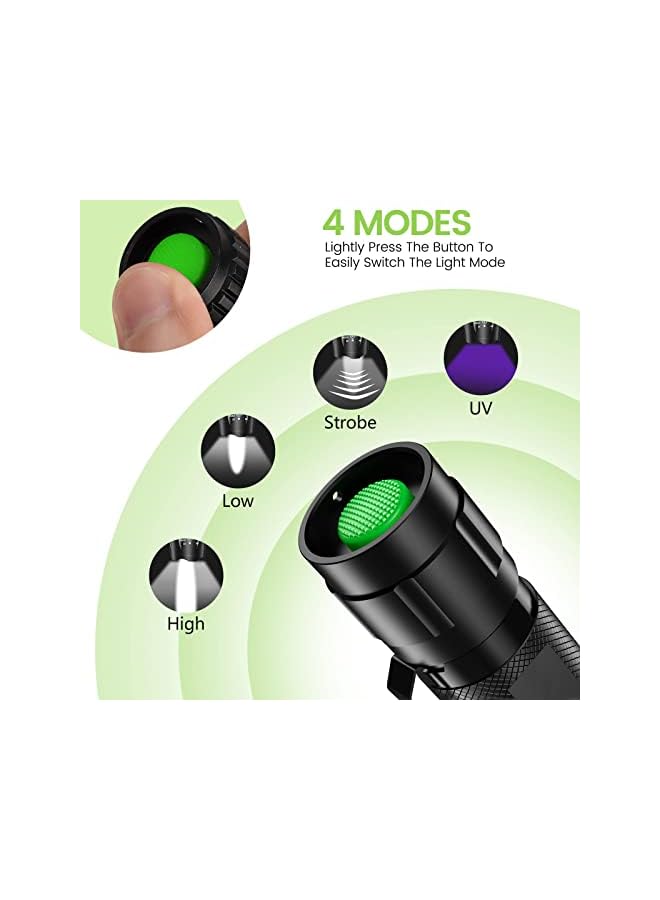 promass UV Flashlight, Small LED Dual Color Light Torch with UV Black Light and White Light, 2 in 1 Waterproof Flashlight for UV Detection Cosmetics Fluorescent Agent Pet Urine Detector - Image 4