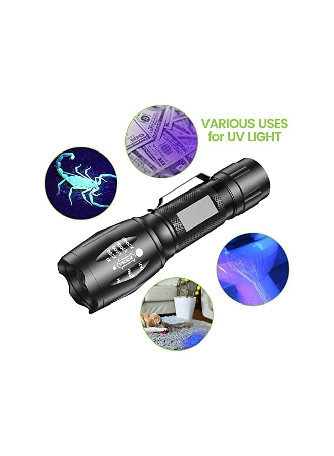 promass UV Flashlight, Small LED Dual Color Light Torch with UV Black Light and White Light, 2 in 1 Waterproof Flashlight for UV Detection Cosmetics Fluorescent Agent Pet Urine Detector - Image 5