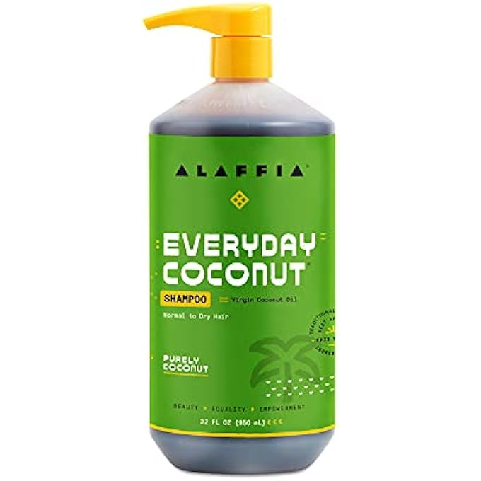Alaffia - EVERYDAY COCONUT SHAMPOO, NORMAL TO DRY HAIR, HELPS GENTLY CLEAN SCALP AND HAIR OF IMPURITIES WITH GINGER AND COCONUT OIL, FAIR TRADE, COCONUT AND GINGER, 32 OUNCES - Image 1