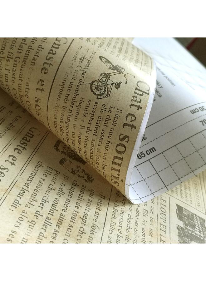 Bluejw English Retro Wallpaper Self-adhesive Dormitory Old Newspaper Wall Stickers Bedroom Clothing Store Decorative Wallpaper Wall Stickers - Image 5