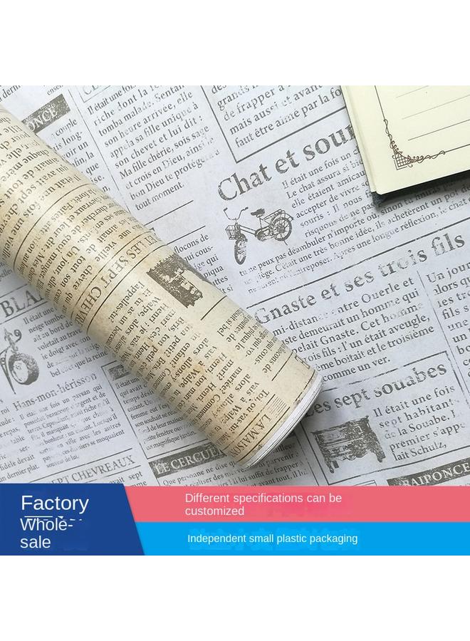 Bluejw English Retro Wallpaper Self-adhesive Dormitory Old Newspaper Wall Stickers Bedroom Clothing Store Decorative Wallpaper Wall Stickers - Image 3