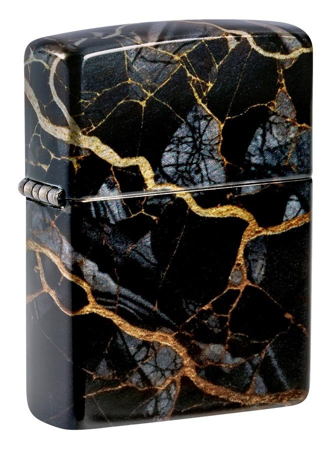 Zippo Fusion Marble Design 540 Tumbled Chrome Pocket Lighter - Image 1