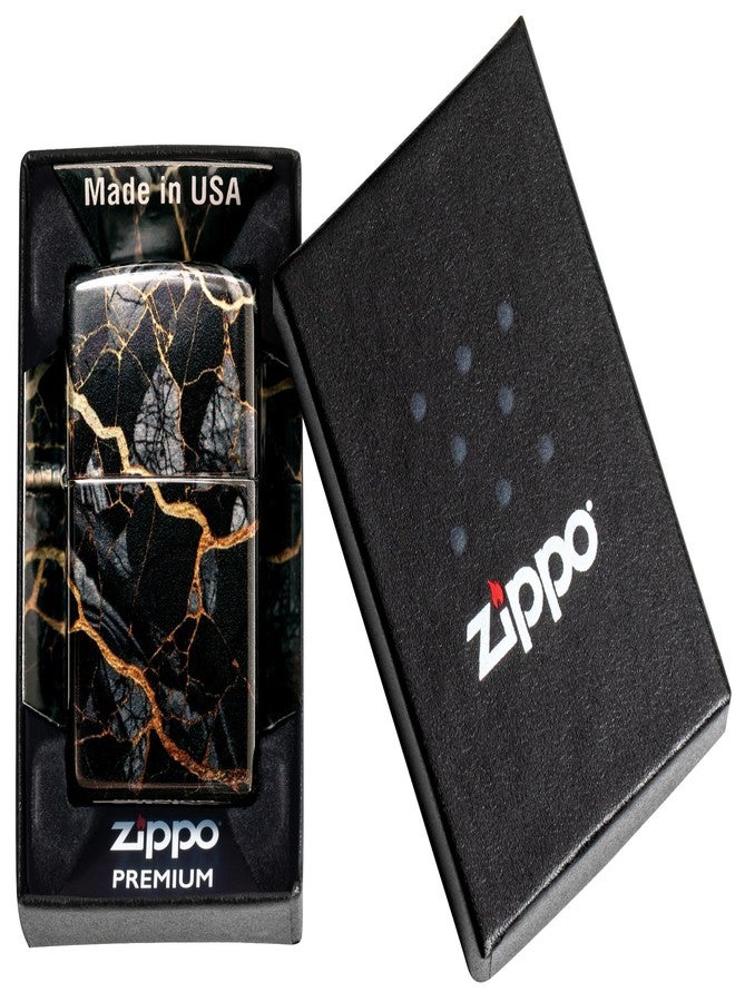 Zippo Fusion Marble Design 540 Tumbled Chrome Pocket Lighter - Image 4