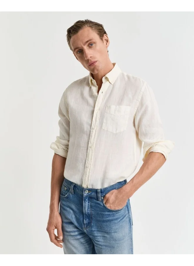 غانت Gant Regular Gmnt Dyed Linen Shirt