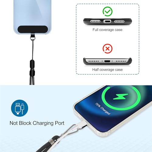 Xfopz Adjustable Cell Phone Lanyard Crossbody Neck Strap & Phone Wrist Strap with Tether Tabs Compatible for iPhone Android Smartphones - Image 3