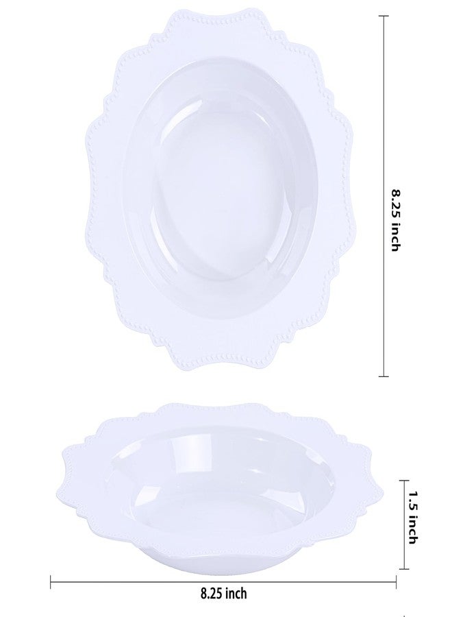 COLOSUS 60 Pack White Plastic Bowls, 12 oz Disposable Soup Bowls, Premium Plastic Dinner Bowls,Heavy-duty Dessert Salad Bowl for Party, Wedding, Dinner, Christmas, Thanksgiving, and Catering - Image 5