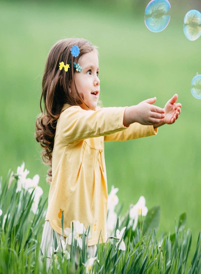 Yolev 72 Pieces Self Hinge Plastic Hair Barrettes for Girls Multi-coloured Flower and Bowknot Hair Clips 80s 90s Bow Flower Hair Tie Hair Accessories Set (Random Color) - Image 5