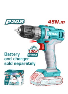 TOTAL Total Lithium-Ion Cordless Power Drill 20V, Drills Machine with 15+1 Torque Settings & Integrated LED Light – Perfect for Home Improvement & DIY Projects - Battery & charger sold separately  - Image 1