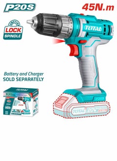 TOTAL Total Lithium-Ion Cordless Power Drill 20V, Drills Machine with 15+1 Torque Settings & Integrated LED Light – Perfect for Home Improvement & DIY Projects - Battery & charger sold separately  - Image 2