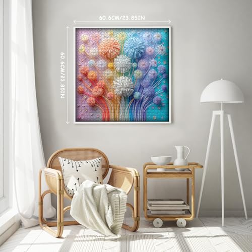 PICKFORU Flower Puzzles for Adults 1000 Pieces, Impossible Floral Puzzles, Colorful Rainbow Gradient Puzzle Hard，Challenging Spring Jigsaw Puzzles 1000 Pieces - Image 4