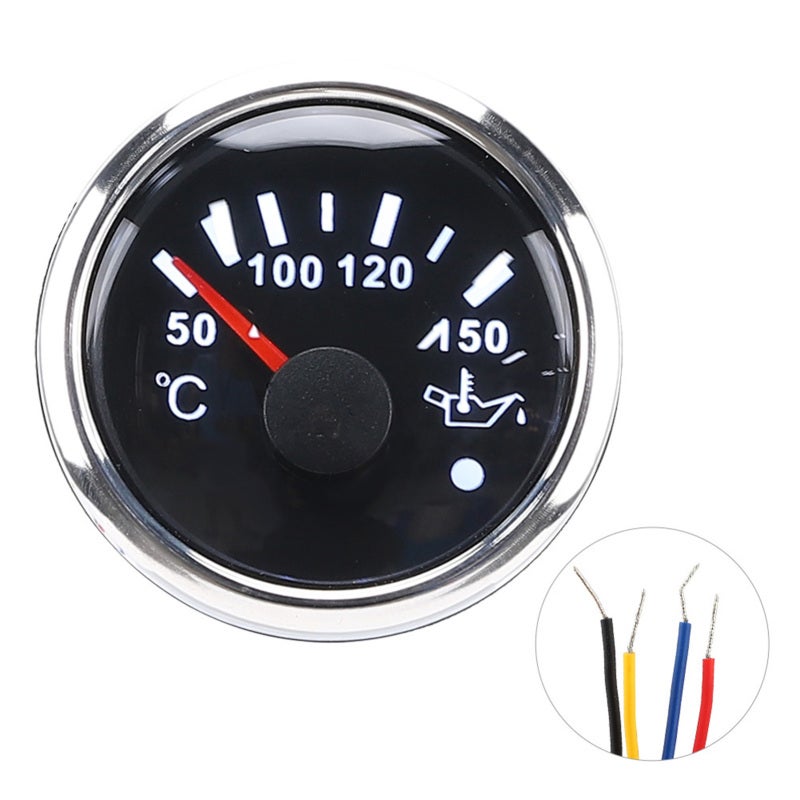 Oil Temperature Gauge 52Mm Ip67 Waterproof Anti-Fog - 316 Stainless Steel Flame Retardant Oil Temp Gauge for Universal Boat and Car - Image 1