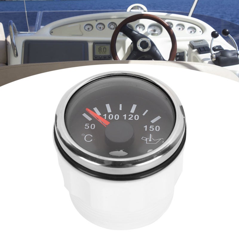 Oil Temperature Gauge 52Mm Ip67 Waterproof Anti-Fog - 316 Stainless Steel Flame Retardant Oil Temp Gauge for Universal Boat and Car - Image 5
