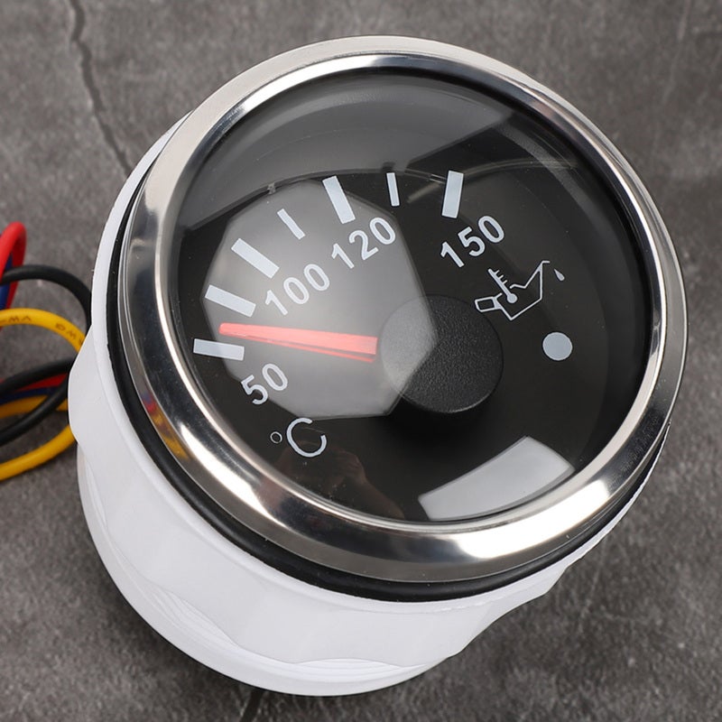 Oil Temperature Gauge 52Mm Ip67 Waterproof Anti-Fog - 316 Stainless Steel Flame Retardant Oil Temp Gauge for Universal Boat and Car - Image 4