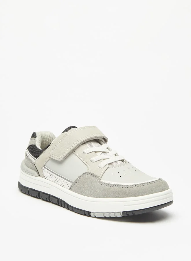 Mister Duchini Boys Panelled Sneakers with Hook and Loop Closure
