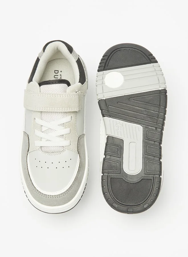 Mister Duchini Boys Panelled Sneakers with Hook and Loop Closure