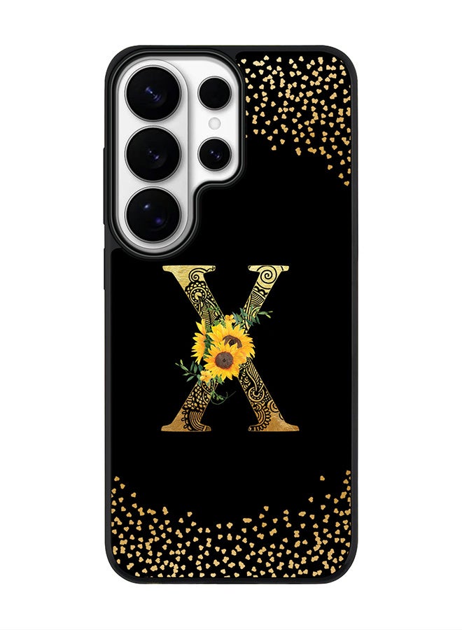 Stylizedd For Samsung Galaxy S26 Ultra Case, [Compatible with MagSafe] Slim Magnetic cover Phone Case - Custom Floral Monogram - X ( Black ) - Image 1