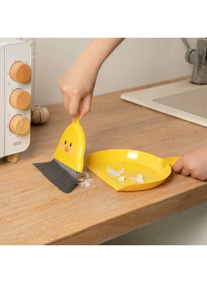Purpose Mini Scoop and Scoop Scoop Scoop and Scoop Broom Set, Yellow  Broom, Mini Broom And Shovel Shaped Cleaning Brush for Desk, Table, and Small Spaces – Durable & High-Quality Bristles - Image 4