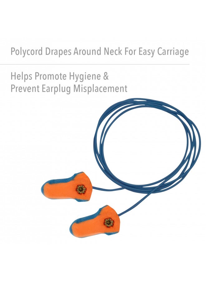 Howard Leight Howard Leight by Honeywell LT-30 Hundred-Pair 32NRR Laser Trak Corded Single-Use Earplugs - Orange/Blue  - Image 5
